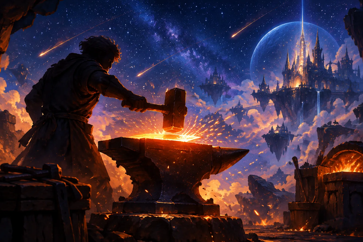 Painterly celestial forge